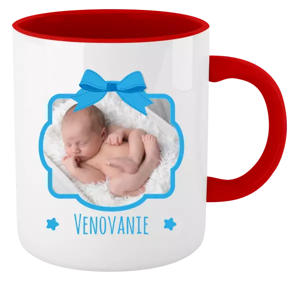 Hrnček  Modrá mašle s fotografií - kopie