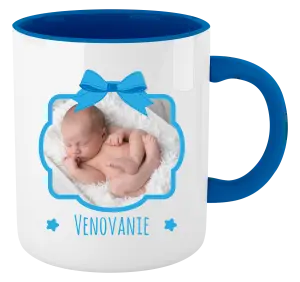 Hrnček  Modrá mašle s fotografií - kopie