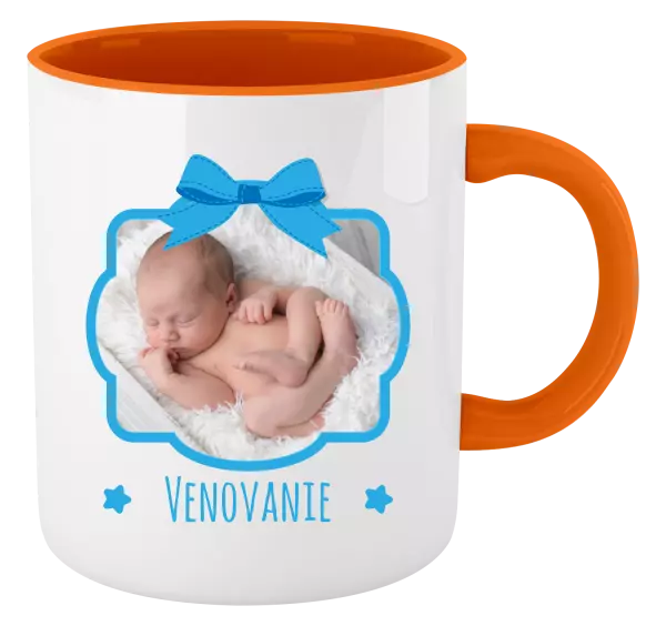 Hrnček  Modrá mašle s fotografií - kopie