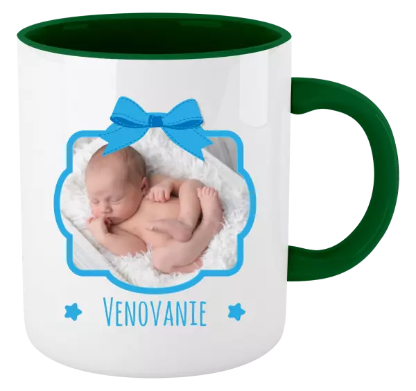 Hrnček  Modrá mašle s fotografií - kopie