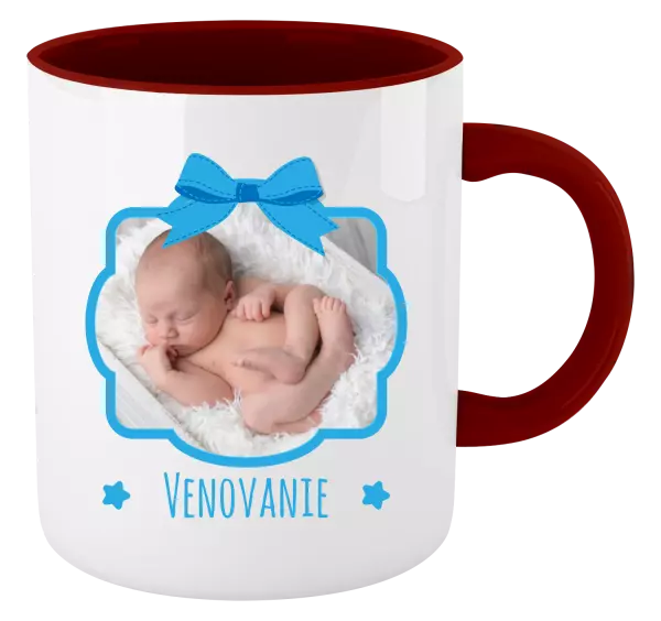 Hrnček  Modrá mašle s fotografií - kopie