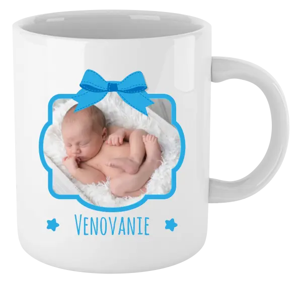 Hrnček Modrá mašle s fotografií - kopie