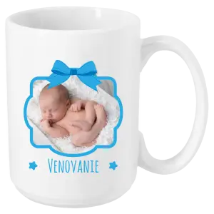 Hrnček Modrá mašle s fotografií - kopie