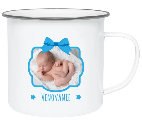 Plecháčik Modrá mašle s fotografií - kopie