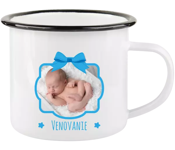 Plecháčik Modrá mašle s fotografií - kopie