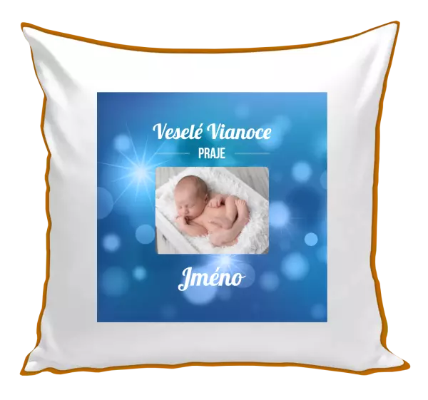 Vianočný vankúš Modré vánoční pozadí - kopie