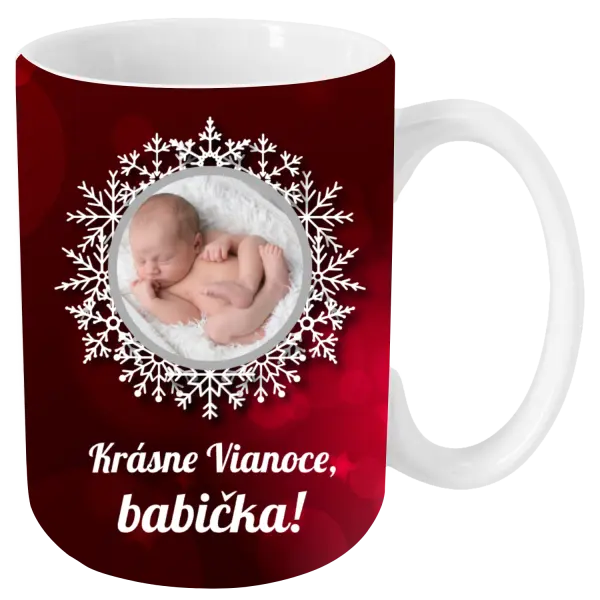 Vianočný hrnček Červené vánoční pozadí - kopie