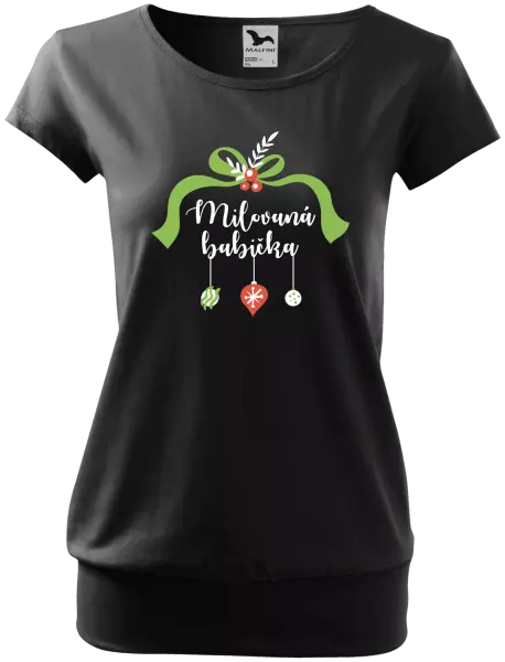 Dámske vianočné tričko Milovaná babička - ozdoby