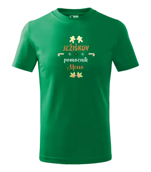 Detské vianočné tričko Ježíškův pomocník... jméno - kopie