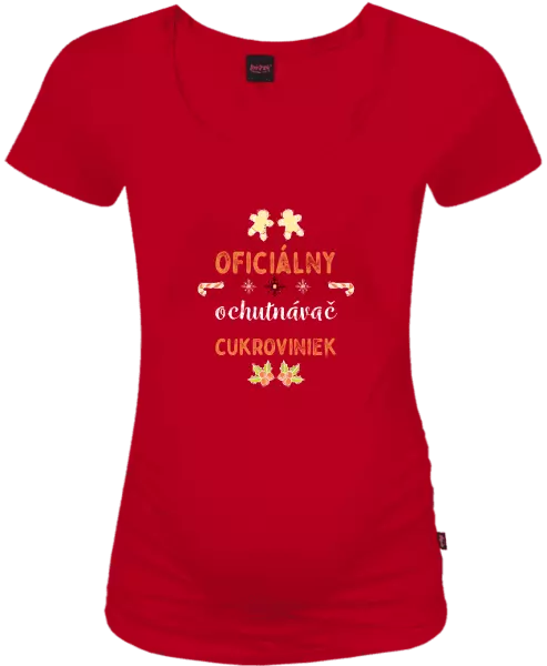 Vianočné tehotenské tričko Oficiální ochutnávač cukroví - kopie