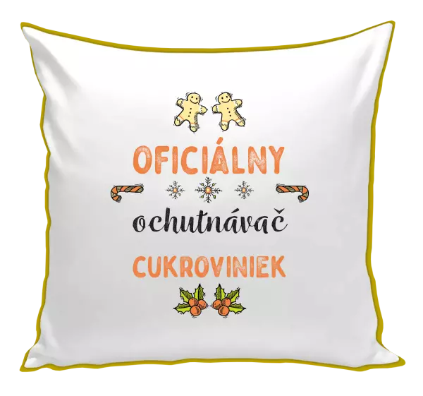 Vianočný vankúš Oficiální ochutnávač cukroví - kopie