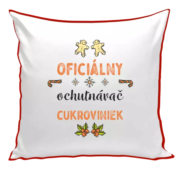 Vianočný vankúš Oficiální ochutnávač cukroví - kopie