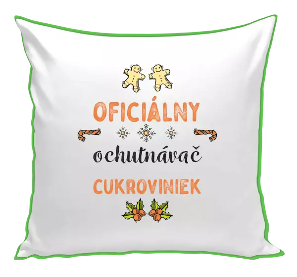 Vianočný vankúš Oficiální ochutnávač cukroví - kopie