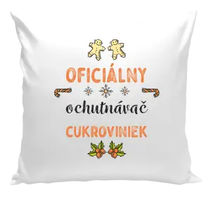 Vianočný vankúš Oficiální ochutnávač cukroví - kopie