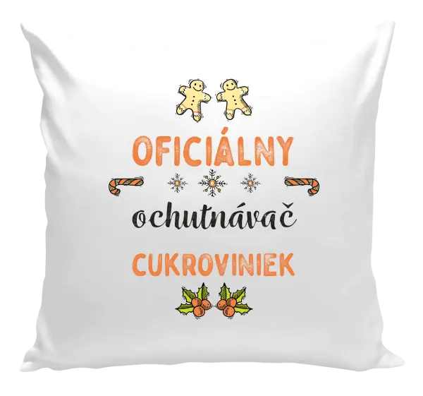 Vianočný vankúš Oficiální ochutnávač cukroví - kopie