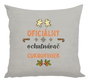Vianočný vankúš Oficiální ochutnávač cukroví - kopie