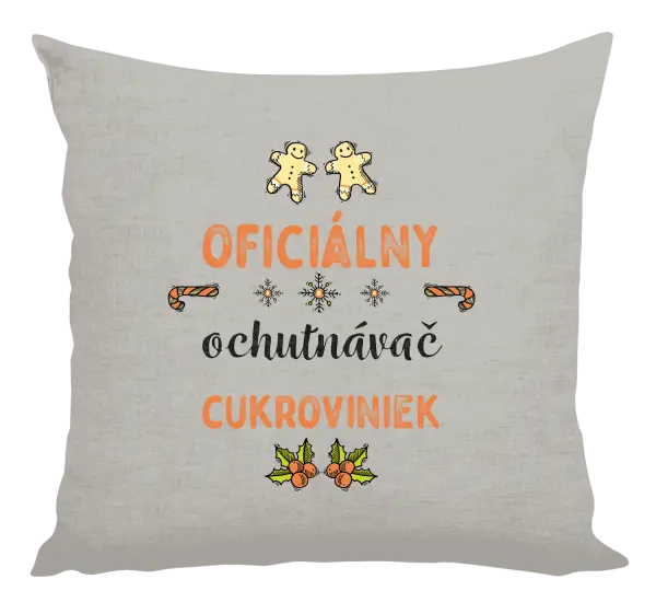 Vianočný vankúš Oficiální ochutnávač cukroví - kopie