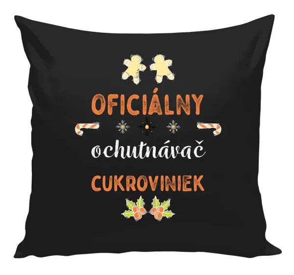 Vianočný vankúš Oficiální ochutnávač cukroví - kopie