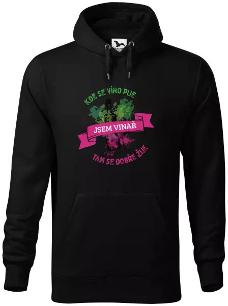 Pánska mikina Kde se víno pije, tam se dobře žije - jsem vinař - kopie