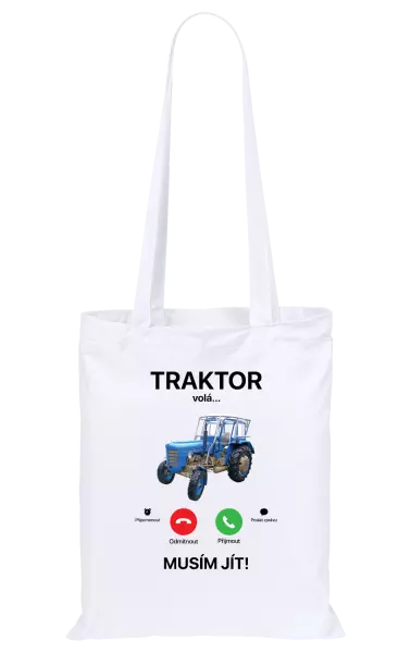 Látková taška Traktor volá... musím jít!