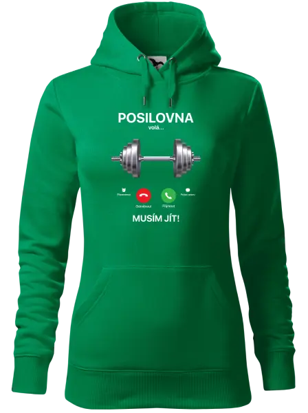 Dámská mikina Posilovna volá... musím jít!