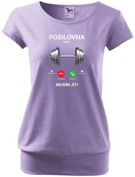 Dámské tričko Posilovna volá... musím jít!