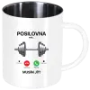 Nerezový hrnek Posilovna volá... musím jít!