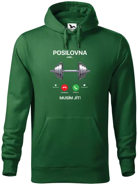Pánská mikina Posilovna volá... musím jít!