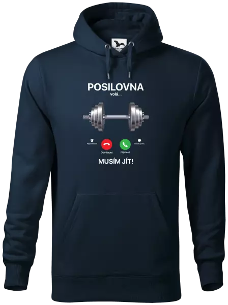 Pánská mikina Posilovna volá... musím jít!