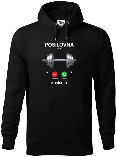 Pánská mikina Posilovna volá... musím jít!
