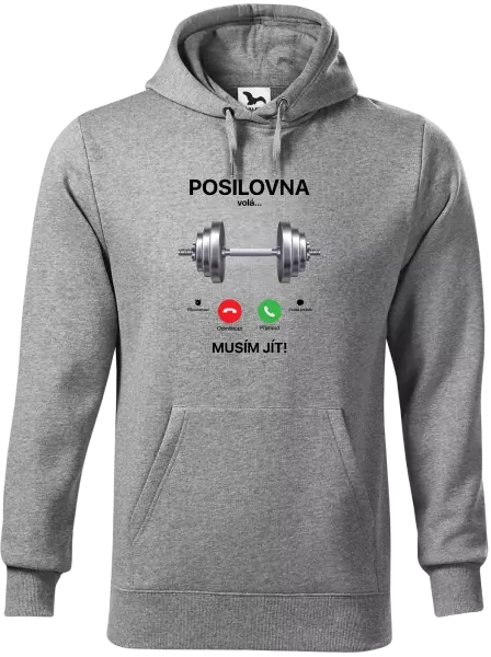 Pánská mikina Posilovna volá... musím jít!