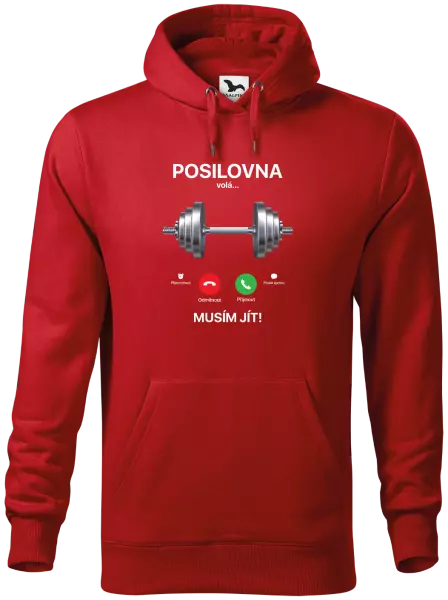 Pánská mikina Posilovna volá... musím jít!