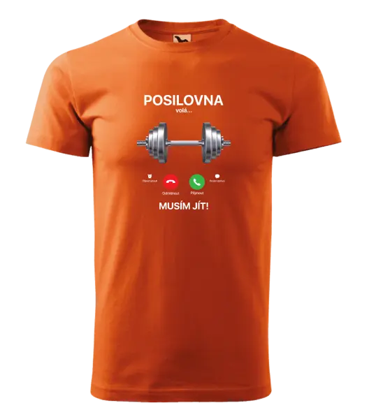 Pánské tričko Posilovna volá... musím jít!