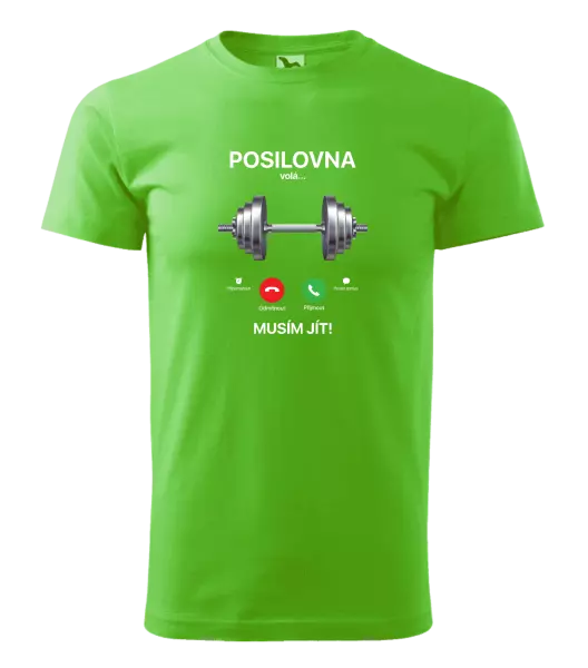 Pánské tričko Posilovna volá... musím jít!