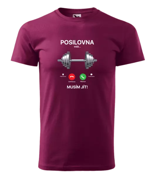 Pánské tričko Posilovna volá... musím jít!