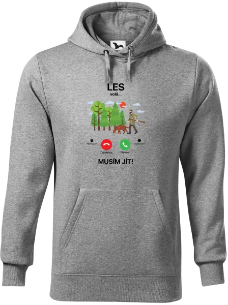 Pánská mikina Les volá... musím jít!