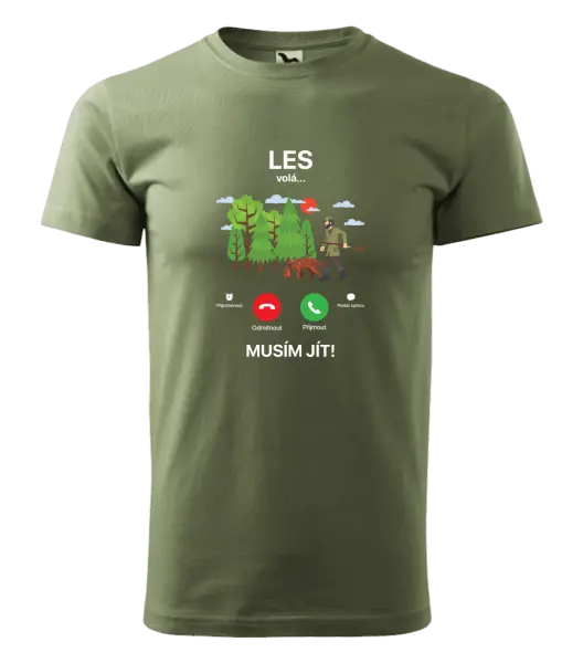 Pánské tričko Les volá... musím jít!