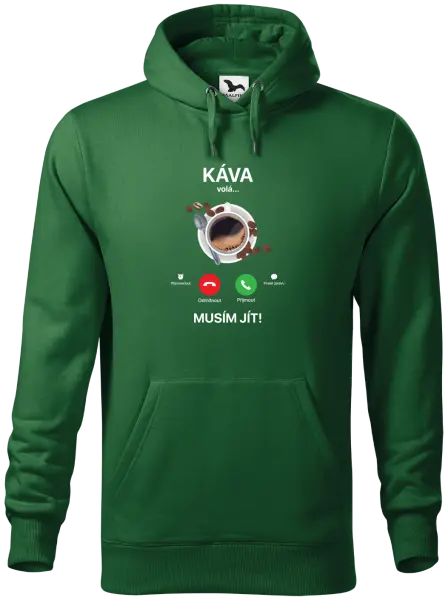 Pánská mikina Káva volá... musím jít!