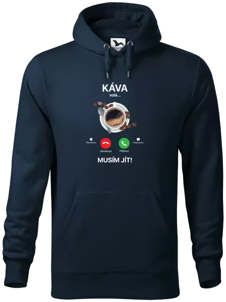Pánská mikina Káva volá... musím jít!