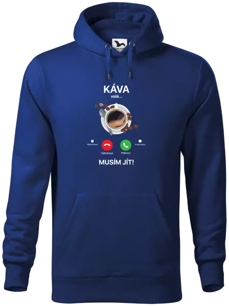 Pánská mikina Káva volá... musím jít!
