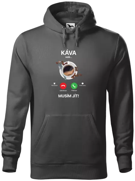 Pánská mikina Káva volá... musím jít!