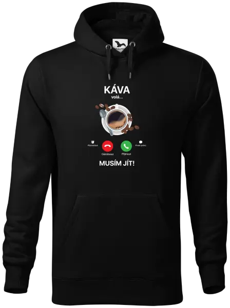 Pánská mikina Káva volá... musím jít!