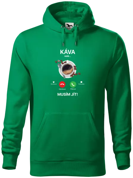 Pánská mikina Káva volá... musím jít!