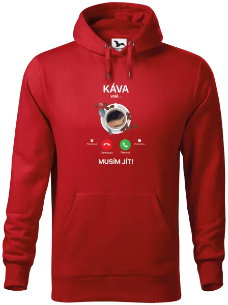 Pánská mikina Káva volá... musím jít!