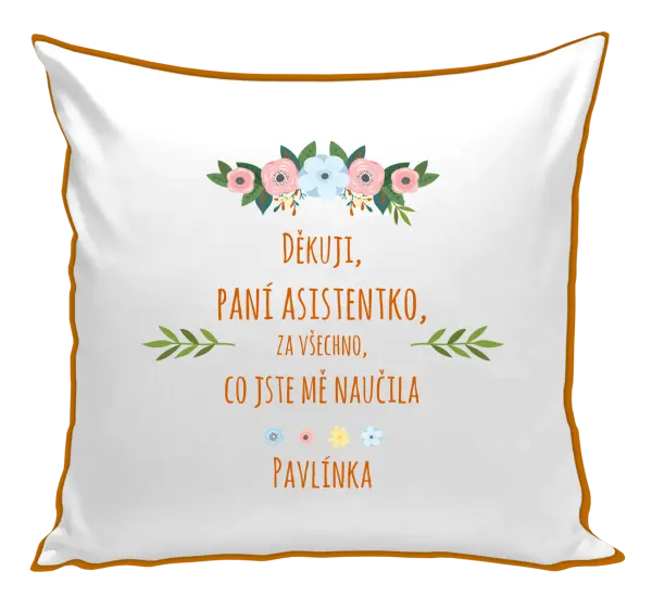 Polštář Děkuji, paní asistentko, za všechno, co jste mě naučila se jménem