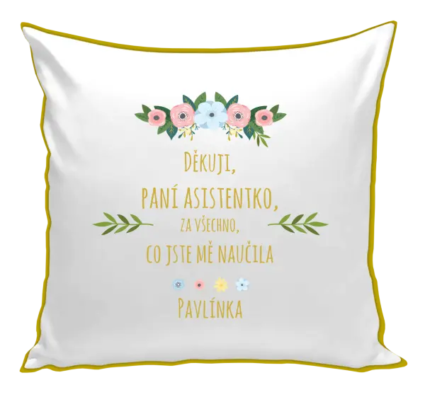 Polštář Děkuji, paní asistentko, za všechno, co jste mě naučila se jménem