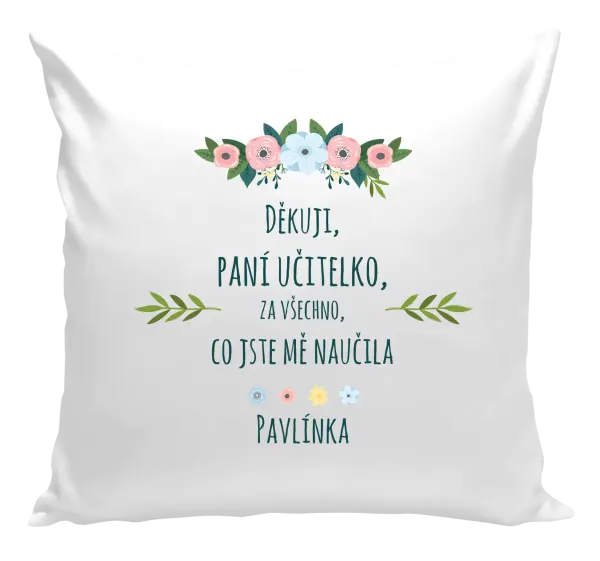 Polštář Děkuji, paní asistentko, za všechno, co jste mě naučila se jménem