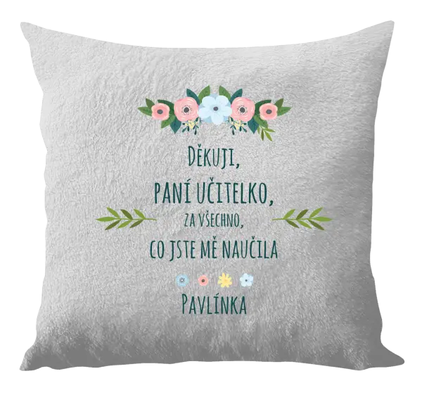 Polštář Děkuji, paní asistentko, za všechno, co jste mě naučila se jménem