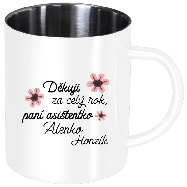 Nerezový hrnek Děkuji za celý rok, paní asistentko