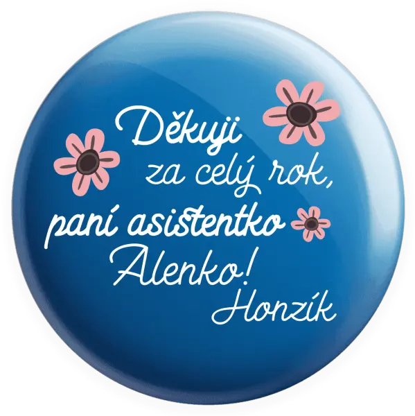 Placka Děkuji za celý rok, paní asistentko